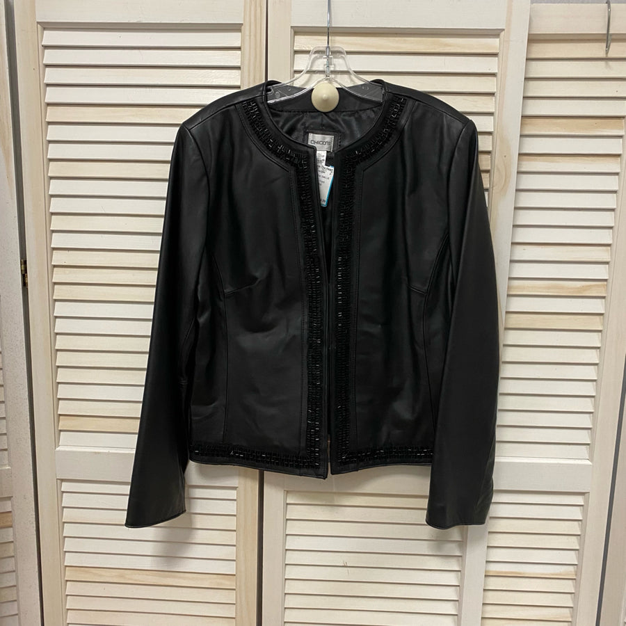 Size 2/Large Chico's Leather Coat/Jacket